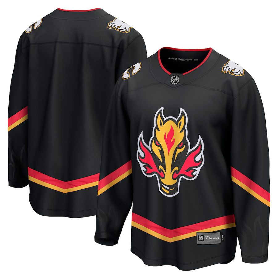 Men Calgary Flames Fanatics Branded Black Alternate Premier Breakaway NHL Jersey